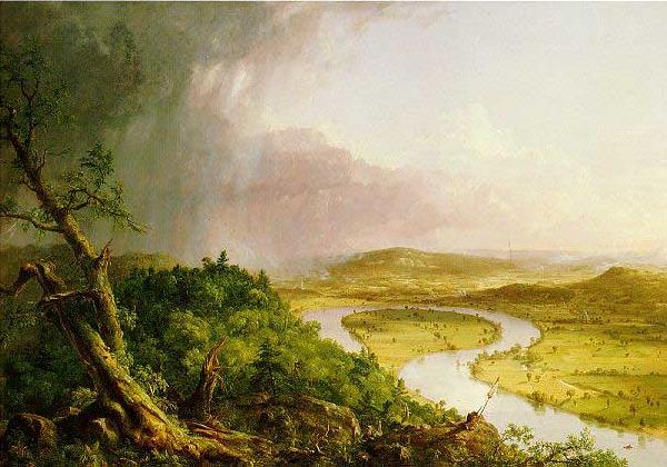 Thomas Cole 'The Ox Bow' of the Connecticut River near Northampton, Massachusetts Sweden oil painting art